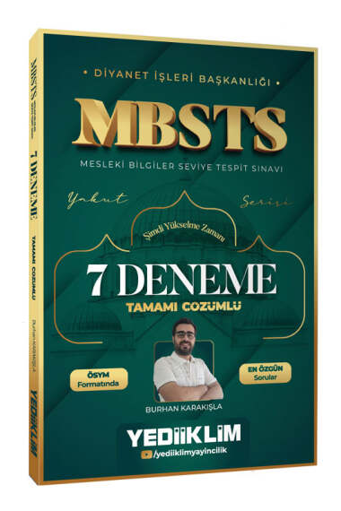 Yediiklim Yayınları Diyanet İşleri Başkanlığı MBSTS Tamamı Çözümlü 7 Deneme    - 1