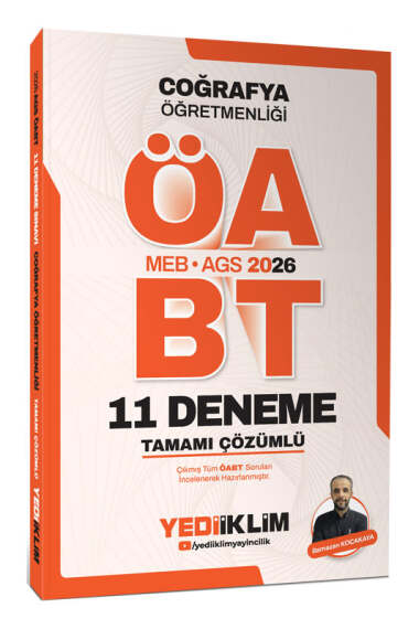 Yediiklim Yayınları 2026 MEB AGS ÖABT Coğrafya Öğretmenliği Tamamı Çözümlü 11 Deneme - 1