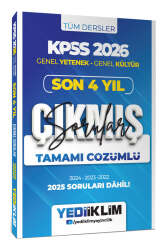 Yediiklim Yayınları 2026 KPSS Genel Yetenek Genel Kültür Son 4 Yıl Tamamı Çözümlü Çıkmış Sorular - Yediiklim Yayınları