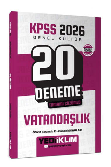 Yediiklim Yayınları 2026 KPSS Vatandaşlık 20 Deneme - 1