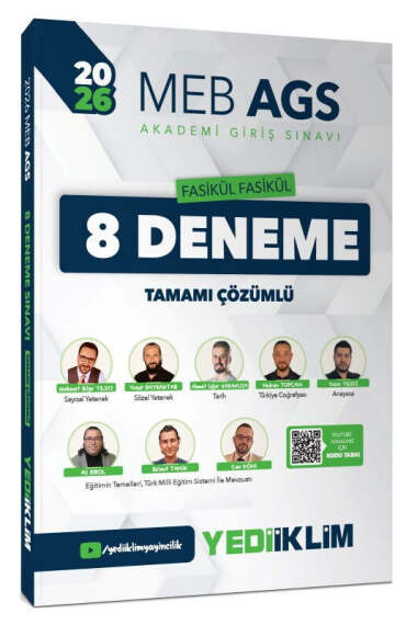Yediiklim Yayınları 2026 MEB AGS Fasikül Fasikül 8 Deneme Tamamı Çözümlü - 1