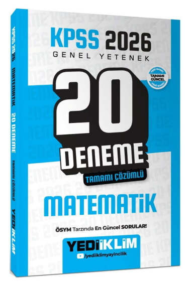 Yediiklim Yayınları 2026 KPSS Genel Yetenek Matematik Tamamı Çözümlü 20 Deneme - 1