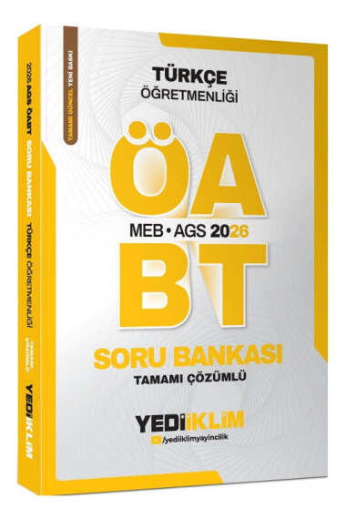 Yediiklim Yayınları 2026 MEB AGS ÖABT Türkçe Öğretmenliği Tamamı Çözümlü Soru Bankası - 1