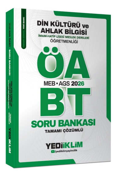 Yediiklim Yayınları 2026 MEB AGS ÖABT Din Kültürü Ve Ahlak Bilgisi Öğretmenliği Tamamı Çözümlü Soru Bankası - 1
