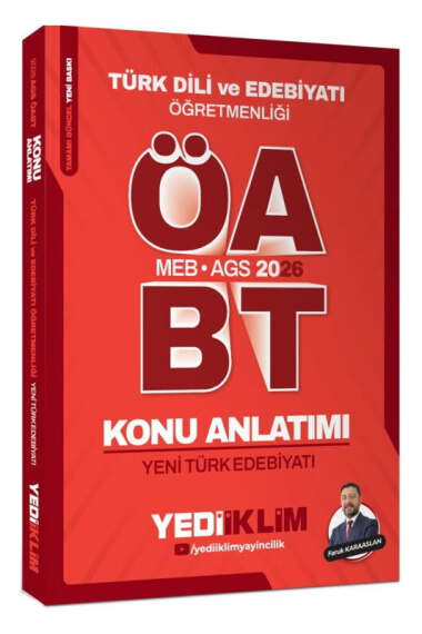 Yediiklim Yayınları 2026 MEB AGS ÖABT Türk Dili ve Edebiyatı Öğretmenliği Yeni Türk Edebiyatı Konu Anlatımı - 1