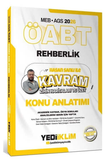 Yediiklim Yayınları 2026 ÖABT MEB-AGS Rehberlik Kavram Zihin Haritaları ve Özet Konu Anlatımı - Hasan Sanlı Yediiklim Yayınları - 1