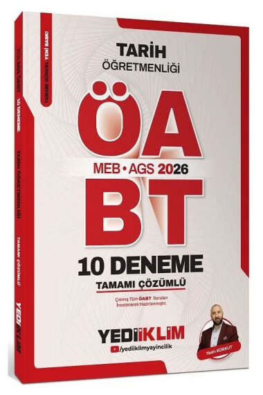 Yediiklim Yayınları 2026 ÖABT MEB-AGS Tarih Öğretmenliği 10 Deneme Çözümlü - 1