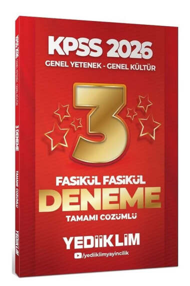 Yediiklim 2026 KPSS Genel Yetenek Genel Kültür 3 Yıldız Deneme Çözümlü - 1