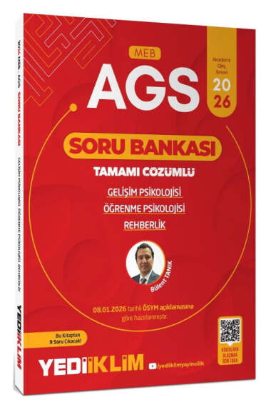Yediiklim Yayınları 2026 MEB AGS Eğitim Bilimleri Gelişim Öğrenme Psikolojisi ve Rehberlik Soru Bankası - 1