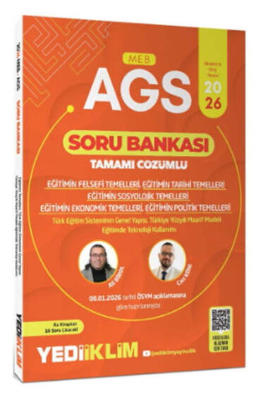 Yediiklim Yayınları 2026 MEB AGS Eğitimin Temelleri ve Temel Kavramlar Türk Milli Eğitim Sisteminin Tamamı Çözümlü Soru Bankası - 1