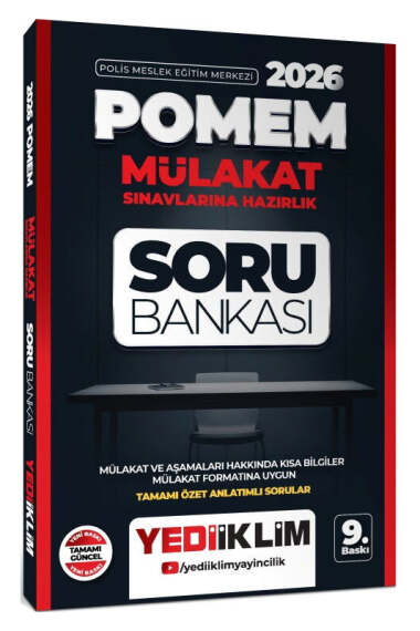 Yediiklim Yayınları 2026 POMEM Mülakat Sınavlarına Hazırlık Tamamı Özet Anlatımlı Soru Bankası 9. Baskı - 1