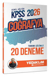 Yediiklim Yayınları 2026 KPSS Genel Kültür Coğrafya Tamamı Çözümlü 20 Deneme Ramazan Kocakaya - Yediiklim Yayınları