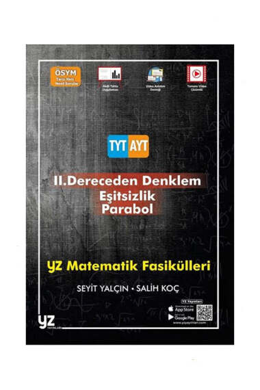 YZ Yayınları TYT-AYT Matematik Fasikülleri 2.Dereceden Denklem Eşitsizlik Parabol - 1